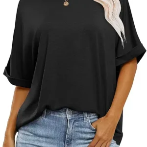 ANRABESS Women's Oversized T-Shirts – Short Sleeve Crewneck Summer Casual Loose Basic Tee