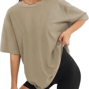 ATHMILE Women's Oversized T-Shirts – Loose Fit Crewneck Short Sleeve Tops