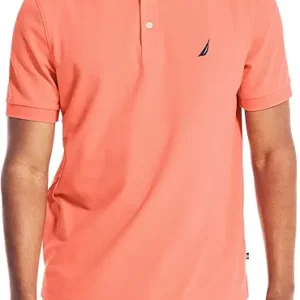 Nautica Men's Short Sleeve Solid Stretch Cotton Piqué Polo Shirt